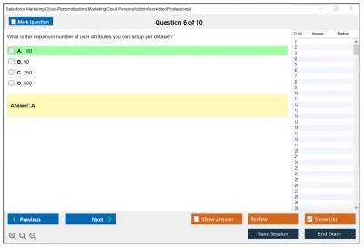 Salesforce Marketing-Cloud-Personalization Marketing Cloud Personalization Accredited Professional Practice test exam simulator test engine exam Prep practice test questions answers Image 6