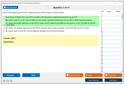 Alcatel-Lucent 4A0-100 Nokia Scalable IP Networks Practice test exam simulator test engine exam Prep practice test questions answers Image 3