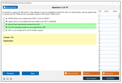 HP HPE0-S54 Designing HPE Server Solutions Practice test exam simulator test engine exam Prep practice test questions answers Image 5