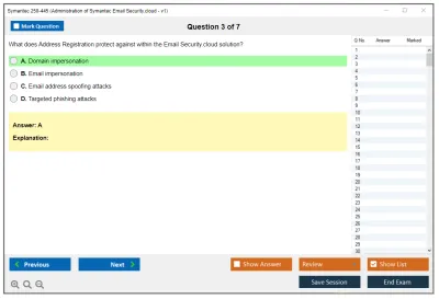 Symantec 250-445 Administration of Symantec Email Security.cloud - v1 Practice test exam simulator test engine exam Prep practice test questions answers Image 3