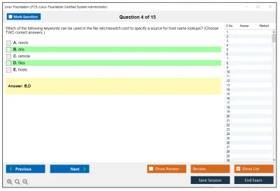 Linux Foundation LFCS Linux Foundation Certified System Administrator Practice test exam simulator test engine exam Prep practice test questions answers Image 4