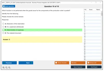 SAP C_TERP10_67 SAP Certified Application Associate - Business Process Integration with SAP ERP 6.0 EhP7 Practice test exam simulator test engine exam Prep practice test questions answers Image 10
