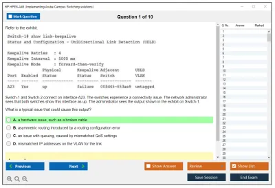 HP HPE6-A45 Implementing Aruba Campus Switching solutions Practice test exam simulator test engine exam Prep practice test questions answers Image 1