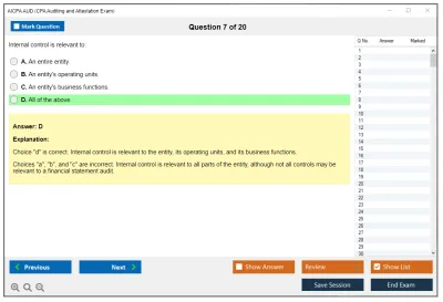 AICPA AUD CPA Auditing and Attestation Exam Practice test exam simulator test engine exam Prep practice test questions answers Image 7