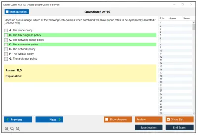 Alcatel-Lucent 4A0-107 Nokia Quality of Service Practice test exam simulator test engine exam Prep practice test questions answers Image 6