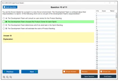 Exin ASM EXIN Agile Scrum Master Practice test exam simulator test engine exam Prep practice test questions answers Image 10