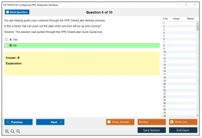 HP HPE0-P26 Configuring HPE GreenLake Solutions Practice test exam simulator test engine exam Prep practice test questions answers Image 6