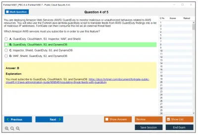 Fortinet NSE7_PBC-6.4 Fortinet NSE 7 - Public Cloud Security 6.4 Practice test exam simulator test engine exam Prep practice test questions answers Image 4