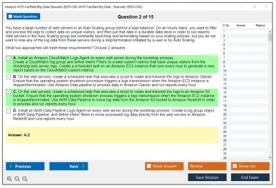 Amazon AWS AWS-Certified-Big-Data-Specialty-BDS-C00 AWS Certified Big Data - Specialty (BDS-C00) Practice test exam simulator test engine exam Prep practice test questions answers Image 2