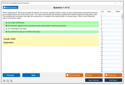SOFE AFE Accredited Financial Examiner Practice test exam simulator test engine exam Prep practice test questions answers Image 1