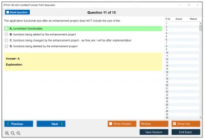 IFPUG I40-420 Certified Function Point Specialist Practice test exam simulator test engine exam Prep practice test questions answers Image 11