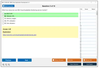 IBM C1000-007 IBM Cloud Application Development v3 Practice test exam simulator test engine exam Prep practice test questions answers Image 5