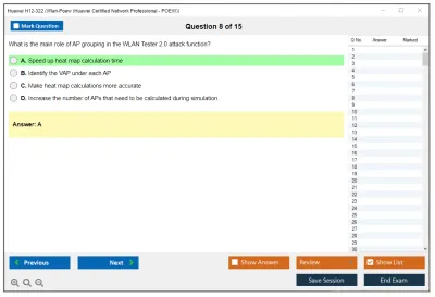 Huawei H12-322 Huawei Certified ICT Professional - Wireless Local Area Network- Planning and Optimizing Enterprise WLAN Practice test exam simulator test engine exam Prep practice test questions answers Image 8