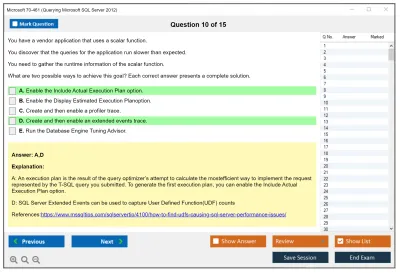 Microsoft 70-461 Querying Microsoft SQL Server 2012 Practice test exam simulator test engine exam Prep practice test questions answers Image 10