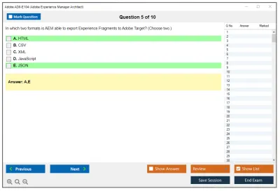 Adobe AD0-E104 Adobe Experience Manager Architect Practice test exam simulator test engine exam Prep practice test questions answers Image 5