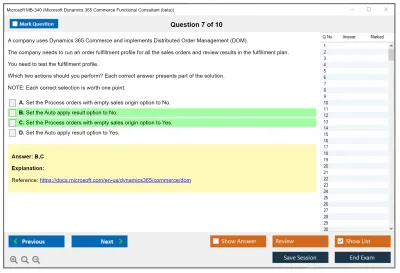 Microsoft MB-340 Microsoft Dynamics 365 Commerce Functional Consultant Practice test exam simulator test engine exam Prep practice test questions answers Image 7