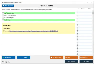 NetSuite SuiteFoundation NetSuite SuiteFoundation Exam Practice test exam simulator test engine exam Prep practice test questions answers Image 3