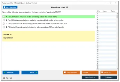 Alcatel-Lucent 4A0-107 Nokia Quality of Service Practice test exam simulator test engine exam Prep practice test questions answers Image 14