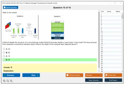 SAS Institute A00-405 SAS Viya 3.5 Natural Language Processing and Computer Vision Practice test exam simulator test engine exam Prep practice test questions answers Image 10