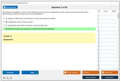 IIA IIA-ACCA ACCA CIA Challenge Exam Practice test exam simulator test engine exam Prep practice test questions answers Image 2