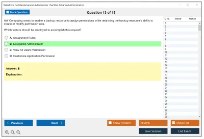 Salesforce Certified-Advanced-Administrator Salesforce Certified Advanced Administrator Practice test exam simulator test engine exam Prep practice test questions answers Image 13