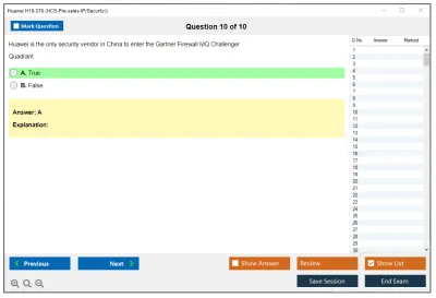 Huawei H19-376 HCS-Pre-sales-IP(Security) Practice test exam simulator test engine exam Prep practice test questions answers Image 10