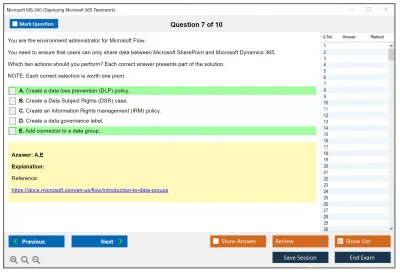 Microsoft MS-300 Deploying Microsoft 365 Teamwork Practice test exam simulator test engine exam Prep practice test questions answers Image 7