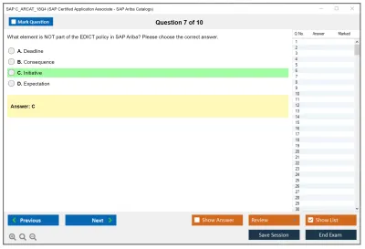 SAP C_ARCAT_18Q4 SAP Certified Application Associate - SAP Ariba Catalogs Practice test exam simulator test engine exam Prep practice test questions answers Image 7