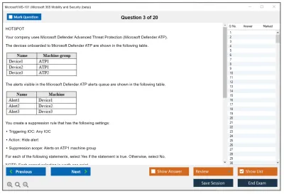 Microsoft MS-101 Microsoft 365 Mobility and Security Practice test exam simulator test engine exam Prep practice test questions answers Image 3