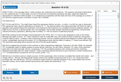 Test Prep ACT-Test American College Testing: English, Math, Reading, Science, Writing Practice test exam simulator test engine exam Prep practice test questions answers Image 18