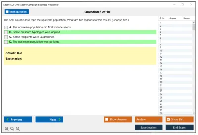 Adobe AD0-300 Adobe Campaign Business Practitioner Practice test exam simulator test engine exam Prep practice test questions answers Image 5