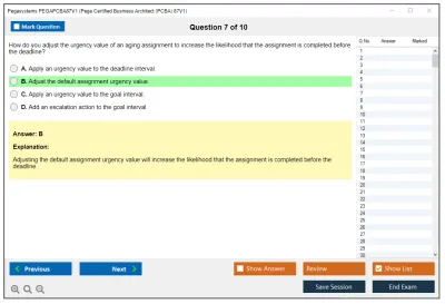 Pegasystems PEGAPCBA87V1 Pega Certified Business Architect (PCBA) 87V1 Practice test exam simulator test engine exam Prep practice test questions answers Image 7