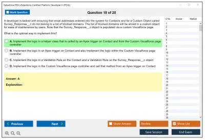 Salesforce PDII Salesforce Certified Platform Developer II Practice test exam simulator test engine exam Prep practice test questions answers Image 18