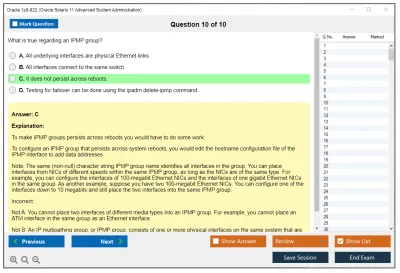 Oracle 1z0-822 Oracle Solaris 11 Advanced System Administration Practice test exam simulator test engine exam Prep practice test questions answers Image 10