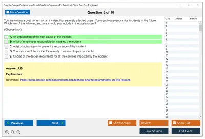 Google Google-Professional-Cloud-DevOps-Engineer Google Cloud Certified - Professional Cloud DevOps Engineer Exam Practice test exam simulator test engine exam Prep practice test questions answers Image 5