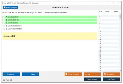 Oracle 1z0-457 Oracle Enterprise Manager 12c Essentials Practice test exam simulator test engine exam Prep practice test questions answers Image 3