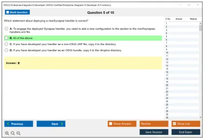 WSO2 Enterprise-Integrator-6-Developer WSO2 Certified Enterprise Integrator 6 Developer (6.5 version) Practice test exam simulator test engine exam Prep practice test questions answers Image 5