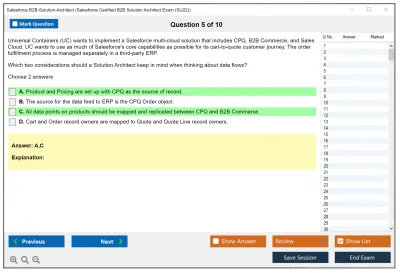 Salesforce B2B-Solution-Architect Salesforce Certified B2B Solution Architect Practice test exam simulator test engine exam Prep practice test questions answers Image 5