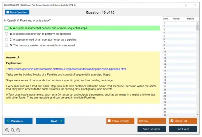 IBM C1000-087 IBM Cloud Pak for Applications Solution Architect V4.1 Practice test exam simulator test engine exam Prep practice test questions answers Image 10