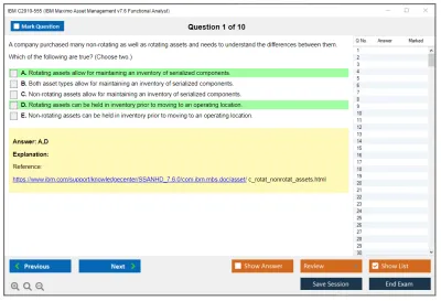 IBM C2010-555 IBM Maximo Asset Management v7.6 Functional Analyst Practice test exam simulator test engine exam Prep practice test questions answers Image 1