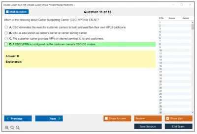 Alcatel-Lucent 4A0-106 Nokia Virtual Private Routed Networks Practice test exam simulator test engine exam Prep practice test questions answers Image 11