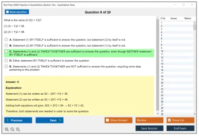 Test Prep GMAT-Section-2-Quantitative Section Two : Quantitative Test Practice test exam simulator test engine exam Prep practice test questions answers Image 8