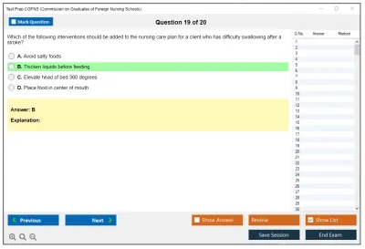 Test Prep CGFNS Commission on Graduates of Foreign Nursing Schools Practice test exam simulator test engine exam Prep practice test questions answers Image 19