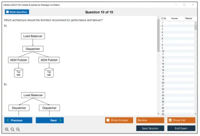 Adobe AD0-E104 Adobe Experience Manager Architect Practice test exam simulator test engine exam Prep practice test questions answers Image 10