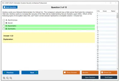 ISC2 CISSP-ISSAP Information Systems Security Architecture Professional Practice test exam simulator test engine exam Prep practice test questions answers Image 3