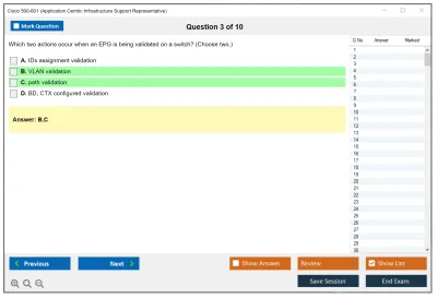 Cisco 500-601 Application Centric Infrastructure Support Representative Practice test exam simulator test engine exam Prep practice test questions answers Image 3
