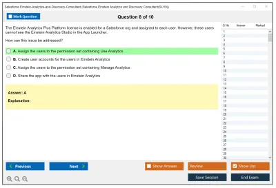 Salesforce Einstein-Analytics-and-Discovery-Consultant Salesforce Einstein Analytics and Discovery Consultant Practice test exam simulator test engine exam Prep practice test questions answers Image 8