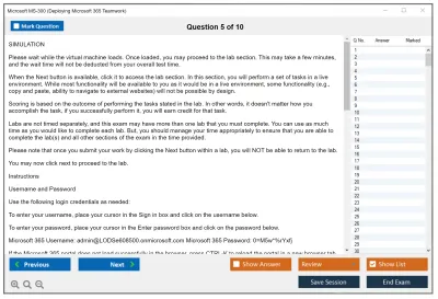 Microsoft MS-300 Deploying Microsoft 365 Teamwork Practice test exam simulator test engine exam Prep practice test questions answers Image 5