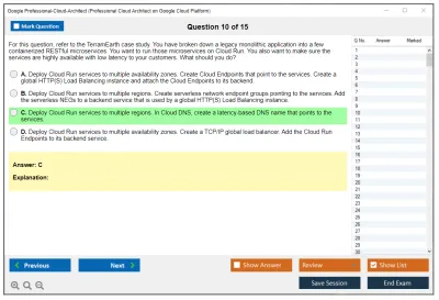 Google Professional-Cloud-Architect Google Certified Professional - Cloud Architect (GCP) Practice test exam simulator test engine exam Prep practice test questions answers Image 10