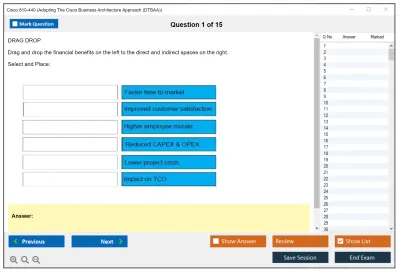 Cisco 810-440 Adopting The Cisco Business Architecture Approach (DTBAA) Practice test exam simulator test engine exam Prep practice test questions answers Image 1